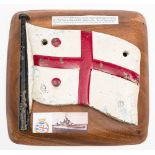 A cold painted bronze Rear Admiral's Flag barge badge,