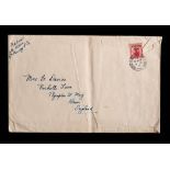 A British Antarctic Expedition envelope to Mr F Davies Nicholls Farm address: with 'Brit Antarctic