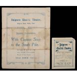 Two theatre programmes for the Belgrave Electric Theatre, Belgrave Road,