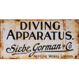 An enamel sign 'Diving Apparatus. Siebe Gorman & Co.