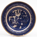 A late 19th century Allan Line blue and white soup bowl,
