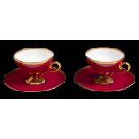 Two First Class Passenger tea cups and saucers from the Norddeutscher Lloyd Bremen liner SS Bremen,