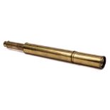 A brass 1 1/2 inch single draw refracting telescope: unsigned.