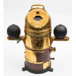A 'Faithful Freddie' submarine compass: 3 inch liquid filled compass in gimballed mount numbered