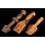 Three late 19th/early 20th century treen seam rubbers: (3)