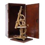 A 19th century lacquered brass theodolite by Dollond,