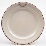 A Commonwealth & Dominion Line Staffordshire plate by Furnivals: with brown transfer decoration,