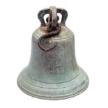 A WWII Air Ministry 1940 'Battle of Britain' Scramble bell: crown top with iron suspensions over