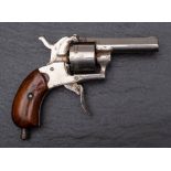 A Continental 7mm pinfire revolver: unsigned, 2 inch barrel,