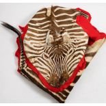 An early 20th century felt backed Zebra skin,