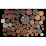 A collection of 18th century trade tokens and others (penny and halfpenny): together with a