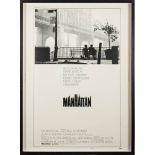 'Manhattan' (1979) Woody Allen, A US Style B one single sheet poster: framed and glazed, 103 x 75cm.
