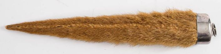 A silver plate mounted otter rudder for Culmstock Otter Hounds: 40cm long