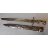 An Imperial German M88/98 Ersatz bayonet: with 35.