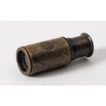 A WWII RAF/ SOE miniature brass telescope: single draw, 3.3cm closed, 4.5cm extended.