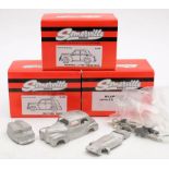 Somerville Model (Promod, England). Three whitemetal kits: No145 1950 Ford Prefect, No.