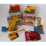 Dinky No 561 Blaw Knox Bulldozer: No 562 Dumper truck, No 563 Heavy Tractor,