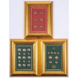 A framed set of King Edward's Horse Regiment buttons and insignia: together with a framed set of