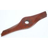 A laminated mahogany propeller section: the eight brass studded boss stamped 'AD 543 RH' and 'G718