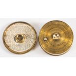 A circular brass pocket cattle measure by Chesterman,