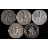 British One Dollar and trade tokens: 1901, 1902, 1908,