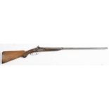 A 19th century percussion cap double barrel shotgun by Perrins: 29 1/2 inch barrels with plain rib