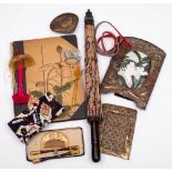 A collection of Japanese and Oriental items: including picture frames, hair combs,