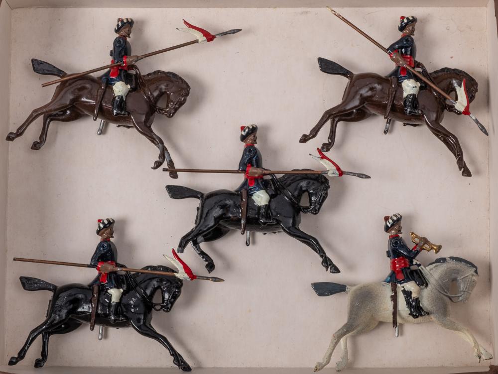 Britains From Set 64 'Indian Army Display Set': comprising bugler mounted on a white horse and four