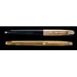 A Parker 75 fountain pen, gold plated 'Milleraies': together with a Parker 51 fountain pen,