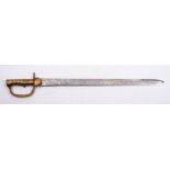 A 19th century Indian 1801 pattern 2nd Model Baker Sword Bayonet: the 23 inch straight edge blade