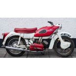 A 1965 Ariel Arrow 250cc motorcycle: registration 'EYF 154C' frame number 'T33321', 20856 miles,