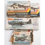 Four Matchbox scale model aircraft kits: comprising two PK551 'Victor K.