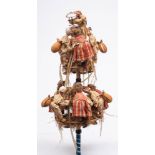 A scratch built automaton of May Day dancers: comprising two tiers of dancers with wooden castanets