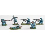 A group of six early 20th century French diecast soldiers: maker unknown (6)