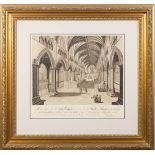 EXETER : Interior of Exeter Cathedral, 440 x 340 mm,