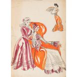 FASHION: original art work and designs, by Vera Truman, mid 20th century.