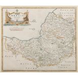 MORDEN, Robert : Somersetshire - hand coloured map, size : 420 x 350 mm, F & G, c1695.