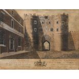 EXETER, The East View of the East Gate : hand coloured aquatint, Jukes and John Hayman,
