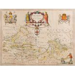 BERKSHIRE : ( Bercheria Vernacule Barkshire) : by Jan Blaeu, hand coloured map, size : 495 x 380 mm,