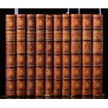 BINDINGS : Longfellow, Henry, Poetical Works, 3 vols, quarter brown morocco, 8vo, no title-page,