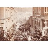 EXETER GUILD HALL : Large framed photograph, 570 x 420 mm, in bevelled oak frame, c1900.