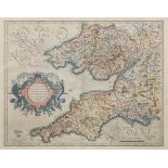 MERCATOR, Gerard - [West Country and Wales] hand coloured map, size : 465 x 370 mm, f&g, n.d.