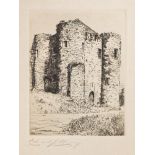 CHERRY, Edward : 15 smaller size etchings mainly of ancient buildings,