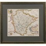 KIP, William - Devoniae (Devon) : hand coloured map, size : 340 x 295 mm, F & G, 1637.