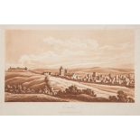 EXETER CATHEDRAL : 2 large eighteenth century copper plates by Bickham, 570 x 90mm (one laid down),