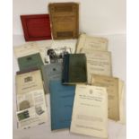 A box of assorted vintage booklets and catalogues relating to aeronautics.