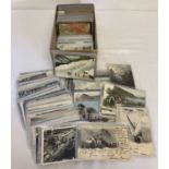 Ex Dealer's stock - a box of 300+ Victorian & vintage European postcards in clear plastic sleeves.