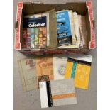 A box of assorted vintage ephemera, booklets and product catalogues & price guides.