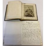 An antique leather bound photograph album together with a handwritten military diary for 1867.