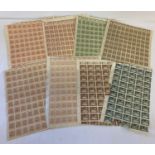 8 sheets/part sheets of early 20th century Polish/Polska stamps.